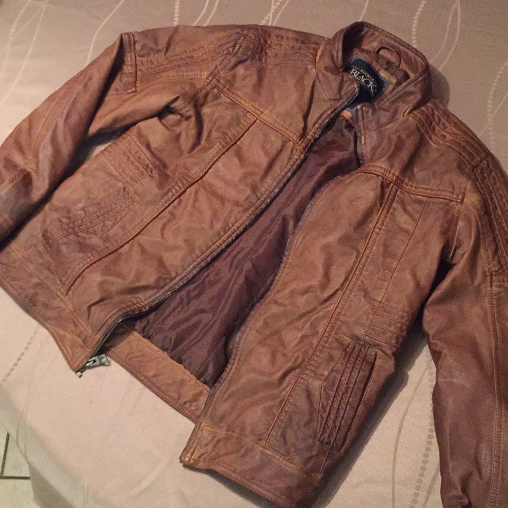 Buckle Leather Jacket Sz L 14/16